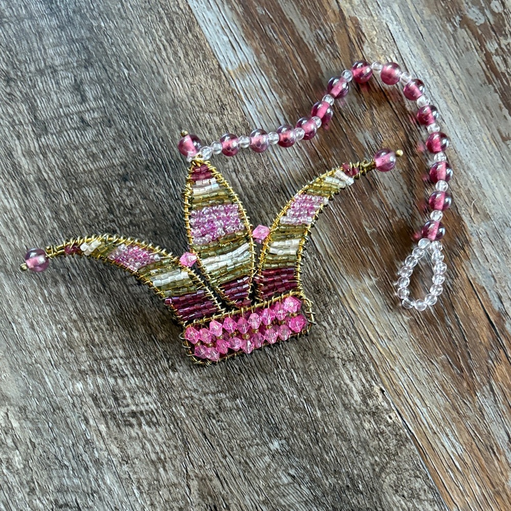 Pink and Gold Beaded Crown Curtain Tiebacks Bombay Kids
